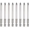 QUARKZMAN 8Pz #1 Punte Cacciavite Phillips PH1 1/4 Gambo Esagonale 3.15 (80mm) Lungo 5mm Asta Punta Trapano a Croce Magnetiche acciaio S2 Inserti per Avvitatore Industriale, Grigio