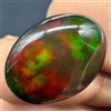 AK GEMS AND JEWELRY Opale Nero, Opale Fuoco Gemma, Opale Natural Honeycomb Cabochon 8.6 Ct 18x13 Mm