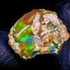 AK GEMS AND JEWELLERY Fire Opal Etiope Black Opal Naturale Pietra Grezza 8 Ct 16x13 mm