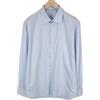Suitsupply Camicia Uomo 45/17 3/4 Slim Blu Cotone Puro Maniche Lunghe Classica