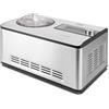 Caso Ice Creamer-2 in 1 Design Eismaschine und Joghurtmaschine mit Kompressortechnik, Produziert bis zu 2 Liter Eiscr Macchina per Il Gelato, 180 W, 2 Litri, 44 Decibel, Plastica, Argento