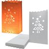JAHEMU Sacchetti di Candela Albero di Natale Candle Bags Luminari Lanterne di Carta Bianche per Natalizie Compleanno Matrimonio Festa Decorazione, 20 Pezzi