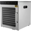 Salmeee Essiccatore in acciaio inox, 10 volte, 800 W, con regolatore di temperatura (30-90 ℃), timer fino a 24 h, disidratatore per alimenti, carne, frutta, verdura e frutta