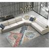 Pierre Tappeti Parure Scendiletto Geometrico FUNNY per Camera da Letto, Effetto 3D Melange, Morbido e Resistente, 100% Polipropilene Heatset Frisée Dis. 57431 Beige tris (1 pezzo cm.80x150 + 2 pezzi cm.60x120)