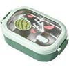 Tufgo Contenitore per il pranzo isolato in acciaio inox da 1000 ml, con sezioni interne per pendolari e impiegati quotidiani (verde)