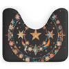asbwuo Tappeto da bagno a forma di U, lavabile, antiscivolo, tappetino da bagno con splendido motivo stelle e luna, ad asciugatura rapida, in pile di corallo, assorbente, morbido, ultra sottile, 40,6 x 50,8