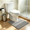 HITSLAM Tappeto WC A U In Ciniglia, Grigio Chiaro, 60x50 CM | Design A U Su Misura, Ciniglia Ultra Spessa, Comfort Superiore, Rapido Assorbimento, Facile Da Lavare In Lavatrice