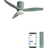 CREATE / WINDCALM S/Ventilatore da soffitto ABS con luce verde sage con Wifi e telecomando / 40W, Silenzioso, Ø112 cm, 3 temperature di luce, temporizzatore, funzione estate-inverno