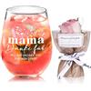 Joymaking Bicchiere da Vino e Fiori Regali per la Mamma, Regalo per la Mamma, Regalo per la Festa della Mamma in Vetro 17oz