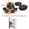 Eva Set Fonduta 31 pezzi Bourguignonne Eva smaltato Nero opaco 070161