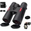 Warmax Binocolo 10x42 HD, vetro a dispersione extra bassa, prisma BAK-4 | Binocolo impermeabile antiappannamento per bird watching, caccia e osservazione delle stelle, dotato di adattatore per