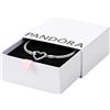 PANDORA Icons - Bracciale con maglia snake con chiusura a cuore