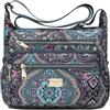 CORIOS Borse Messenger da Donna in Nylon Stampa Bohemien Borsa a Tracolla Borsa a Mano con Fibbia Regolabile Stile Boho Borsa a Spalla Retro Tote per Vacanza Spiaggia Viaggio Coda di Fenice Nera
