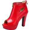 Lroey Reoly Sandali da Donna, Sandali Roma Peep Toe con Tacco Alto Zip Tacco a Blocco Sandali con Plateau Eyelets, Numero 34-50