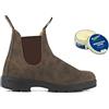Blundstone 585 - Stivali Chelsea australiani in pelle nabuk rustica marrone con crema