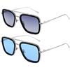 NULOOQ Tony Stark Occhiali da sole polarizzati per uomo - donna vintage Aviator Square Metal Frame Iron Man Edith Occhiali