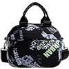 CORIOS Borsa a Tracolla in Tela Borse Messenger Donna Borsa a Spalla Multifunzione Borsa a Mano Capacità Media Borse Tote per Scuola Shopping Viaggi Lavoro Nero