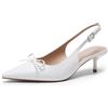 DREAM PAIRS Scarpe Slingback Tacco Basso Donna | Tacco kitten 5,5 cm, punta affusolata, fiocco, cinturino regolabile, fodera amica della pelle, eleganti.
