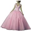 Vantexi Abito da donna con scollo a V Quinceanera con pizzo abiti da sera lunghi abiti da sposa eleganti