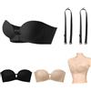 Generic Women's Strapless Front Closure Push-Up Bra No Underwire Wireless Bras | Front Clasp Strapless Bra, Seamless Comfortable Padded Non Slip Tube Jelly Bras
