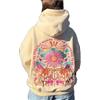 Meiweileya Y2k - Graziosa Felpa con Cappuccio Ricamata, da Donna, Adolescente, Ragazza, con Stampa Floreale, Adatta per Spiaggia, costiera, Streetwear