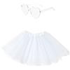 MEISH Set di 2 tutù per adulti anni '80 e occhiali da sole, gonne colorate a tutù per Halloween, costume da donna e ragazza