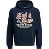 JACK & JONES Felpa con Cappuccio con Logo | Regular Fit, Con logo, Maniche lunghe, Casual, Temperatura massima di 40°C ciclo molto delicato
