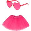 MEISH Set di 2 tutù per adulti anni '80 e occhiali da sole, gonne colorate a tutù per Halloween, costume da donna e ragazza