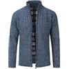 Sliktaa Uomo Cardigan Cappotto invernale foderato in pile caldo maglione cardigan | Zip frontale a costine colletto a costine fodera in caldo pile orlo e polsini filettati per abbigliamento da ufficio