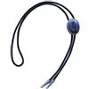 JEAN'S FRIEND Dark Blue Plessite Stone Oval Wedding Bolo Tie Cravatta