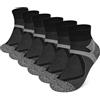 HIKERHEAVENLAR Calzini Trekking Corti Uomo Donna Calzini Quarto Caviglia Corsa Anti-vescica Cotone Estive Calzino Sportivi Esterni Camminata Ciclismo Lavoro Imbottiti Traspiranti 42-45 Neri L 6P