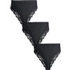 NEXT Donne Confezione da 3 Slip a Vita Alta sgambati con Retro in Pizzo Che | Standard, non lasciano il segno, High Waist High Leg, Mid Rise
