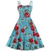 KBOPLEMQ Abito da donna vintage anni '50 anni '60, senza maniche, stile retrò, Audrey Hepburn, patchwork, abito da sera, rockabilly, vintage, scollo a V, senza maniche, ricamato, taglie S-XXL