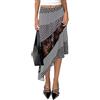 Keliholiyu Y2k - Maxi gonna da donna in pizzo patchwork lunga floreale a linea fluida gonna midi elegante asimmetrica per uscire estate