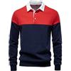 OlyljpinZ Polo da Uomo a Manica Lunga in Cotone Casual Classico Maglietta Colori a Contrasto Camicia Sportiva Chic Poloshirt Golf Tennis T-Shirt Rugby Top Primavera Autunno Estate Polo da Lavoro