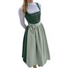 Generic Oktoberfest - Costume tradizionale bavarese da donna, vestito Dirndl tedesco, taglie forti, grembiule scozzese, carnevale, Halloween, cosplay, giochi di ruolo, vestito Dirndl a quadri