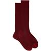 Gallo Calze lunghe donna rosso tinta unita a coste