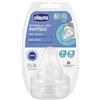 Chicco Tettarella Perfect5 Anti-Colica Silicone Flusso Pappa +6m 2 Pezzi