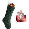 meioro Calze di Natale, 46CM Calza Natalizia Grande in Maglia, Decorazioni per Calze da Appendere al Camino, Calze Befana Jacquard, Albero di Natale da Appendere per Feste Natalizie (Verde, 1 Pezzo)