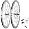 KUNYOS Coppia di Ruote da Bici da Strada 700C, Cerchi in Lega di Alluminio 30/40/50 Mm, Freni C/V-Brake, Mozzi A Sgancio Rapido, 100 * 9/130 * 9 Mm, per Pneumatici 23-25-28C, 7-12 velocità