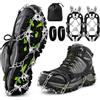 Teneytoyz Ramponi Antiscivolo per Scarponi da Trekking, 24 Denti in Acciaio Inossidabile per Neve e Ghiaccio - Catene da Neve per Scarpe con Fascia Regolabile