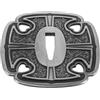 SHINEOFI Tsuba per Wakizashi e Tanto, Ricambio in Metallo Argento 2.6x0.7cm | Disegno Tradizionale Inciso, Foro 2.6x0.7cm, per Riparazione e Esposizione