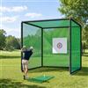 Hmluxury Rete per allenamento da golf, 300 x 300 x 300 cm, per interni ed esterni, con rete bersaglio, tappetino da allenamento e tee in gomma, telaio in acciaio per giardino, garage, parco