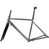 BSFHQS Set di Telaio per Bici da Strada 700C in Acciaio CR-Mo 44 47 50 53 56cm Telaio A ASSE Passante F12*100MM R12*142MM Freno A Disco Forcella in Carbonio