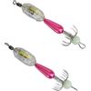Kivivaka 2 ganci LED Glow Squid Jig per pesca notturna, esche per seppie in ABS con perline riflettenti, 9,5 cm, verde 4# rosa