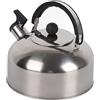 Domary Bollitore da Campeggio con Fischio in Acciaio Inossidabile, | Manico Pieghevole Compatto, Ebollizione Rapida, Compatibile con Fornelli a Gas, Elettrici, in Ceramica, a Convezione