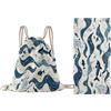 Generisch Borsa da nuoto con coulisse, unisex, con coulisse, motivo delfino, per adolescenti, attività e scuola, Azzurro, 80x160CM, Borsa da nuoto con coulisse