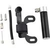 Kivivaka Mini pompa per bici con supporto, pompa ad aria portatile ad alta pressione da 120 PSI per MTB da strada, in lega di alluminio con tubo e ago per valvole Presta, connettore nero argento/US/FR