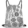 Morbuy Sacca Sportiva Zaino a Sacco (Bianco nero) | Stampa Acchiappasogni Zaino Traspirante con Coulisse Sportivo Leggero Traspirante per Palestra,Viaggi,Uomo Donna Unisex