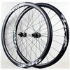 KUNYOS Coppia di Ruote per Bici da Corsa 700C Cerchi Clincher in Carbonio 38Mm, Pneumatici 23-45C, F15*100/12 * 100Mm R12*142Mm Perno Passante A Centro Lock, Cassetta 7-12 velocità
